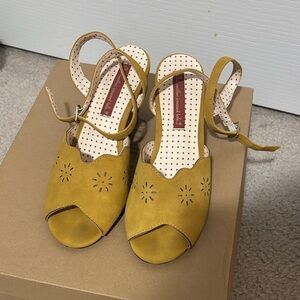 Miz Mooz Yellow Cut-Out Sandals